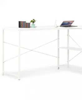 Pracovné stoly Rohový písací stôl 120x72 cm Dekorhome Biela