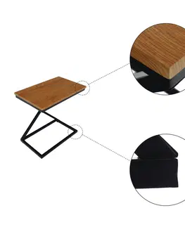 Konferenčné stolíky KONDELA Apia príručný stolík dub / čierna