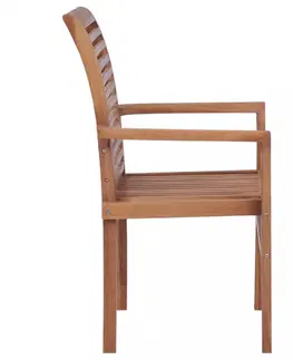 Jedálenské stoličky a kreslá Stohovateľné jedálenské stoličky 2 ks hnedá Dekorhome