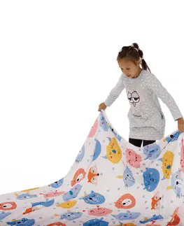 Deky Obojstranná baránková deka, biela/detský vzor, 150x200cm, MIDAS TYP2