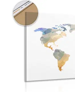 Obrazy na korku Obraz na korku polygonálna mapa sveta
