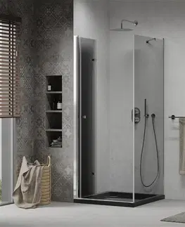 Vane MEXEN/S - Lima sprchovací kút 90x90, grafit, chróm + čierna vanička so sifónom 856-090-090-01-40-4070