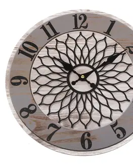 Hodiny Nástěené hodiny Mandala 34 cm, sivá
