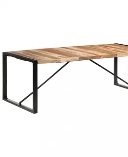 Jedálenské stoly Jedálenský stôl masívne drevo / kov Dekorhome 200x100x75 cm