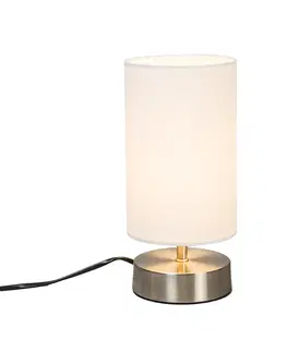 Stolove lampy Moderná stolová lampa biela okrúhla 12 cm stmievateľná - Milo 2
