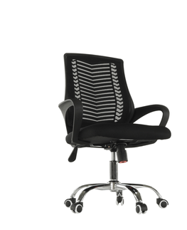 Kancelárske stoličky KONDELA Imela Typ 2 kancelárske kreslo s podrúčkami čierna / chróm