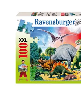 Hračky puzzle RAVENSBURGER - Medzi Dinosaurami 100 Xxl