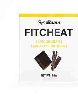 Čokolády Gymbeam Proteínová čokoláda Fitcheat 10 x 80 g horká čokoláda vanilka