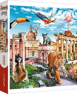 Hračky puzzle TREFL - Puzzle 1000 Funny Cities - Divoký Rím