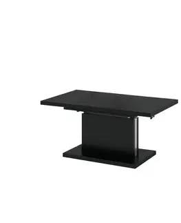 Jedálenské stoly Jedálenský/konferenčný rozkladací stôl, čierna matná, 120-200x70 cm, ARTON
