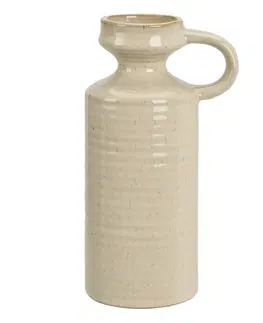 Vázy keramické Kameninová váza Busara 8,5 x 20 cm, béžová
