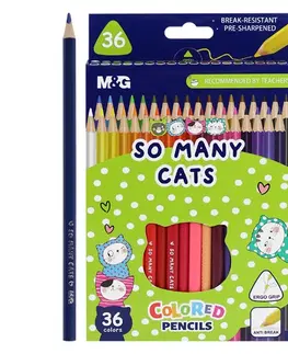 Hračky M&G - Pastelky trojhranné So Many Cats, sada 36 ks