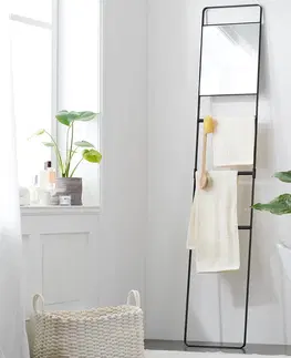 Bookcases & Standing Shelves Rebrík na uteráky so zrkadlom