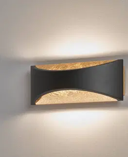 Nástenné svietidlá FISCHER & HONSEL LED svetlo Rio up/down, čierna/lístkové zlato