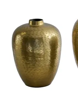 Bytové doplnky a dekorácie Stolová váza 2 ks SINIS Dekorhome Zlatá