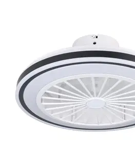 Ventilátory Eglo Eglo 35182-LED Stmievateľný stropný látor FRANA LED/25,5W/230V biela/černá+DO 