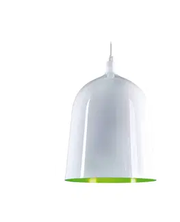 Závesné svietidlá Aluminor Závesné svetlo Aluminor fľaša, Ø 28 cm, biela/zelená
