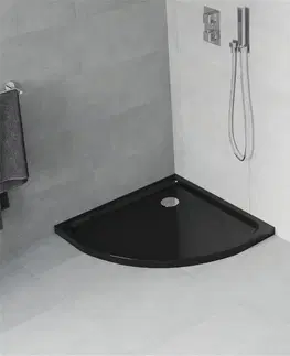 Vane MEXEN - Flat sprchová vanička štvrťkruhová slim 100 x 100, čierna 41701010