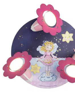 Stropné svietidlá Elobra Magické hviezdne stropné svetlo Princess Lillifee