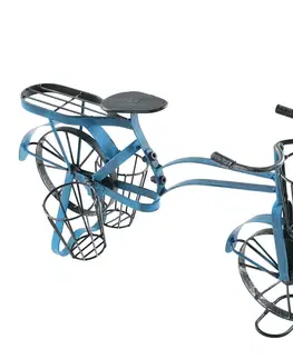 Kvetináče a truhlíky Retro kvetináč v tvare bicykla, čierna/modrá, ALBO
