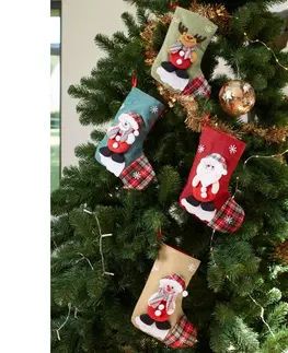 Vianočné dekorácie Súprava 4 vianočných ponožiek