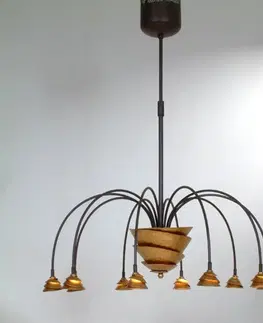 Závesné svietidlá Holländer Závesné LED svietidlo Fontaine železo-hnedá-zlatá