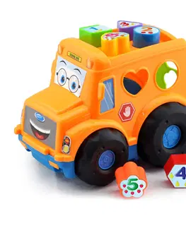 Náučné hračky RAPPA - Vkladačka baby autobus pre najmenších oranžový