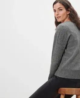 Coats & Jackets Pletený sveter s vlnou, sivý s melírom