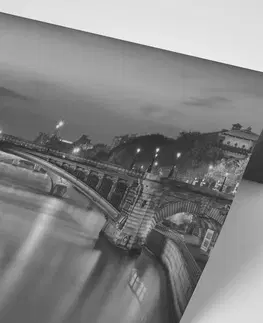 Samolepiace tapety Samolepiaca fototapeta oslňujúca čiernobiela panoráma Paríža
