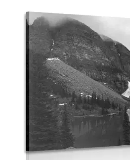 Čiernobiele obrazy Obraz nádherná horská krajina v čiernobielom prevedení