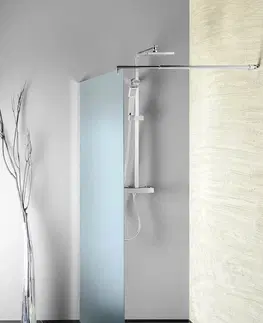 Kúpeľňa AQUALINE - WALK-IN stena na inštaláciu na múr so vzperou, jednodielna, 700 mm, Brick sklo WI070