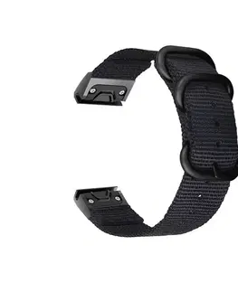 Príslušenstvo k wearables Nylónový remienok Tactical QuickFit pre Garmin Fenix 5, 6 a 7, black