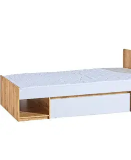 Jednolôžkové postele Posteľ  Arca AR9 Dub Wotan/Biely