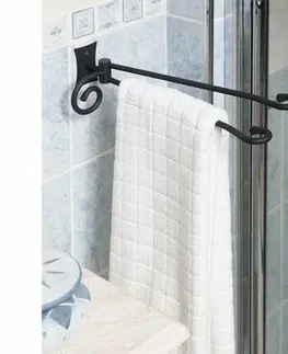 Kúpeľňový nábytok METAFORM CC021 Rebecca držiak uterákov dvojitý otočný, 30 cm, čierna