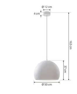 Závesné svietidlá Lucande Lucande Lythara LED závesné svetlo biele matné Ø 50cm