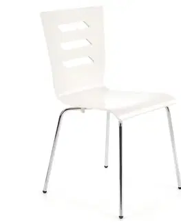 Drevené stoličky Stolička K155 kov/drevo biela 46x47x85