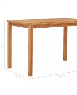 Záhradné stoly Záhradný jedálenský stôl 120 x 70 cm teakové drevo Dekorhome