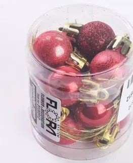 Vianočné dekorácie Kinekus Vianočná guľa 2 cm sada 12 ks plast červená