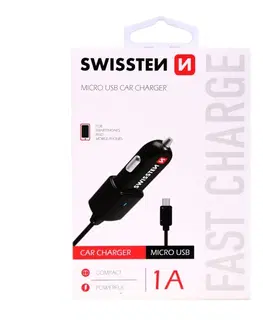 Nabíjačky pre mobilné telefóny Autonabíjačka Swissten so zabudovaným Micro-USB káblom 20111100