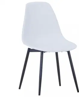 Jedálenské stoličky a kreslá Jedálenská stolička 2 ks plast / kov Dekorhome Biela