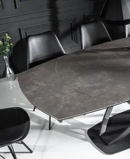 Jedálenské stoly Rozkladací jedálenský stôl FANTASOS Dekorhome Bielo-sivý mramor