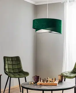 Závesné svietidlá Maco Design Závesné svietidlo Vivien, dvojfarebné, zelená/strieborná