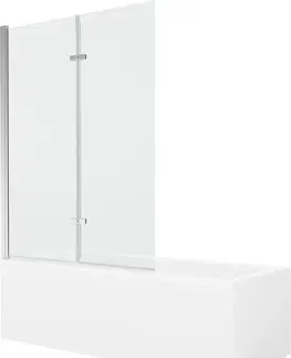 Sprchové dvere MEXEN/S - Cubik obdĺžniková vaňa 150 x 70 cm s panelom + vaňová zástena 120 cm, transparent, chróm 550315070X9212020100