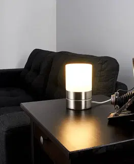 Lampy na nočný stolík Lindby Sevda – stolová lampa v tvare valca