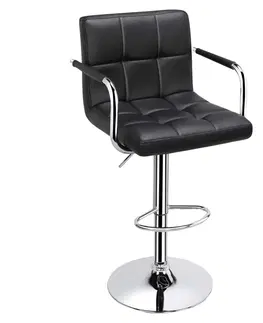 Barové stoličky Barová stolička, čierna ekokoža/chróm, LEORA 3 NEW