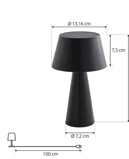 Solárne lampy Lindby Solárna stolová lampa Lindby Lirinor LED, čierna, 4 000K