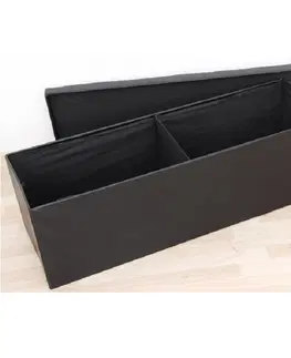 Taburetky KONDELA Zamira skladacia taburetka s úložným priestorom čierna