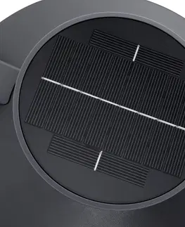 Solárne svetlá so senzorom pohybu Nordlux LED solárne vonkajšie nástenné svietidlo Justina, antracit, senzor, kov