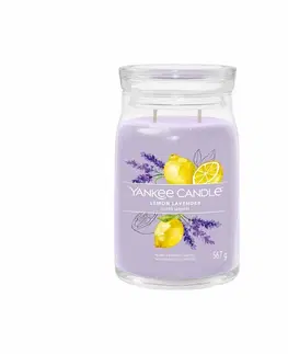 Dekoratívne sviečky Yankee Candle vonná sviečka Signature v skle veľká Lemon Lavender, 567 g