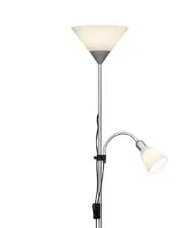Stojacie lampy Brilliant Spari – stojaca LED lampa s lampou na čítanie